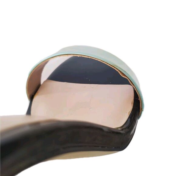 Aldo Dress Sandal Women 8.5 High Heeled Patent Leather Ankle Strap Polka Dot Fun - Picture 10 of 11